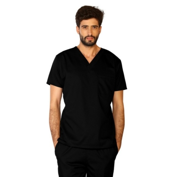 Lifethreads Other - Unisex Black One Pocket Scrub Top Antimicrobial